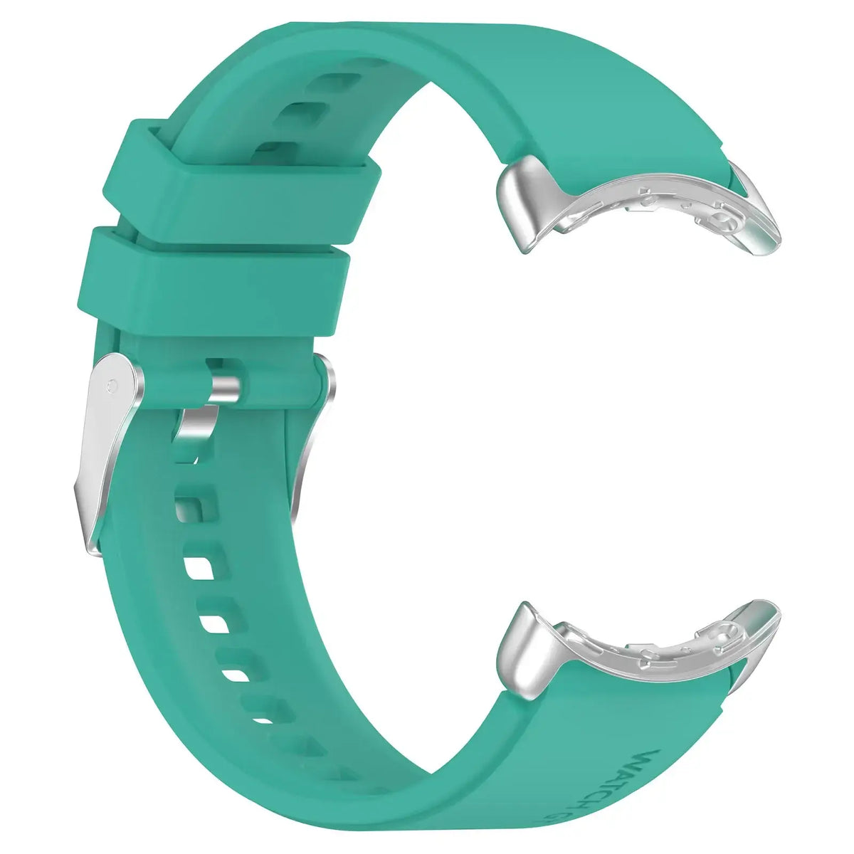 Buckle Silicone Google Pixel Watch Band with Double Keepers in Turquoise