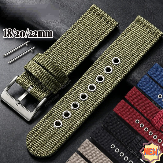 Nylon Canvas Band in olive green