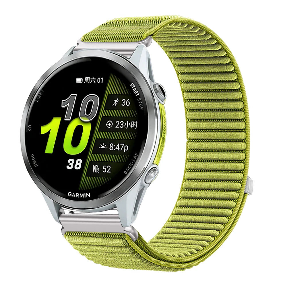 Motorola Moto Ribbed Nylon Sport Loop Watch Band — Lime Green