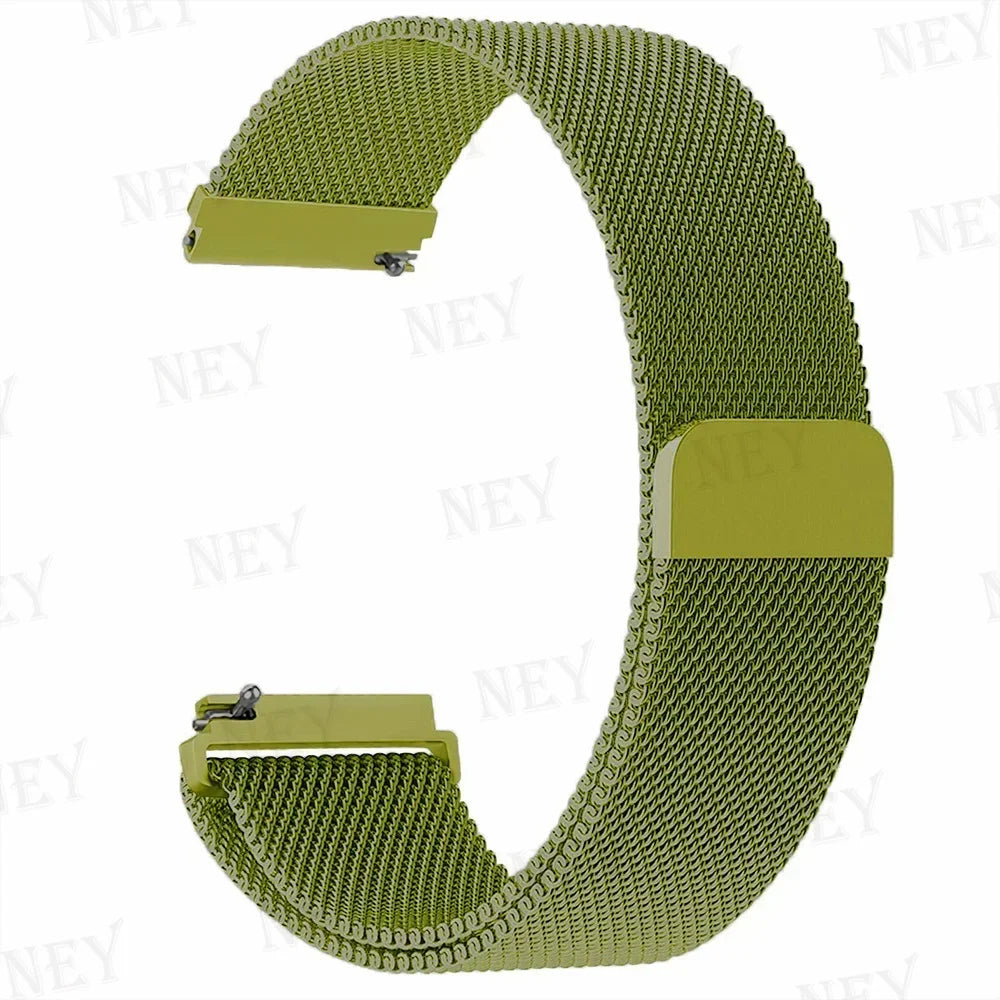 Polar Stainless Steel Milanese Mesh Band – Olive Green