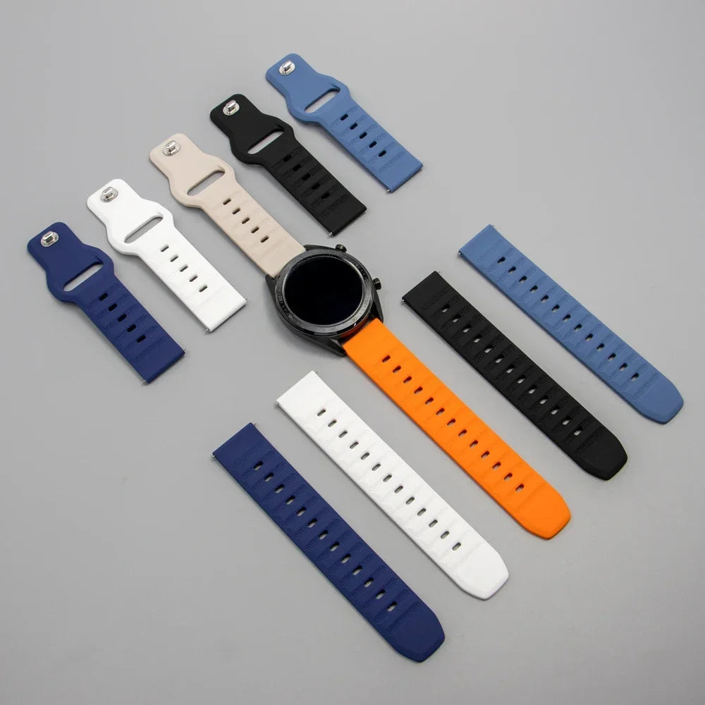 Textured Pin-and-Tuck Silicone Band for Motorola Moto — Separate strap sections in several colors
