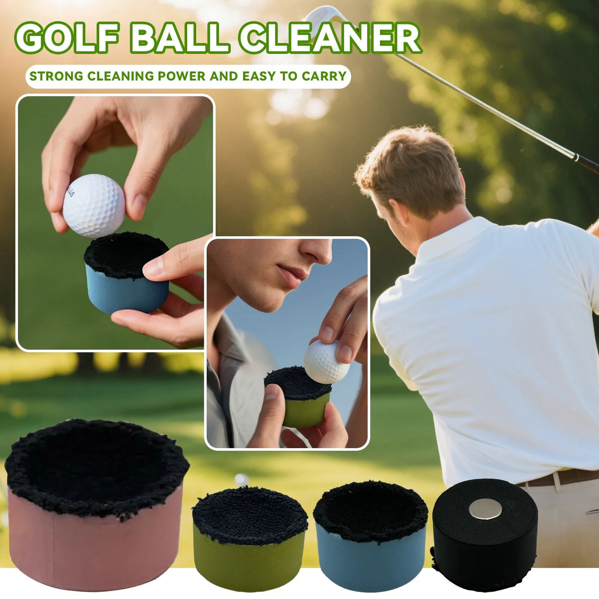 Pocket Golf Ball Washer with Magnetic Base