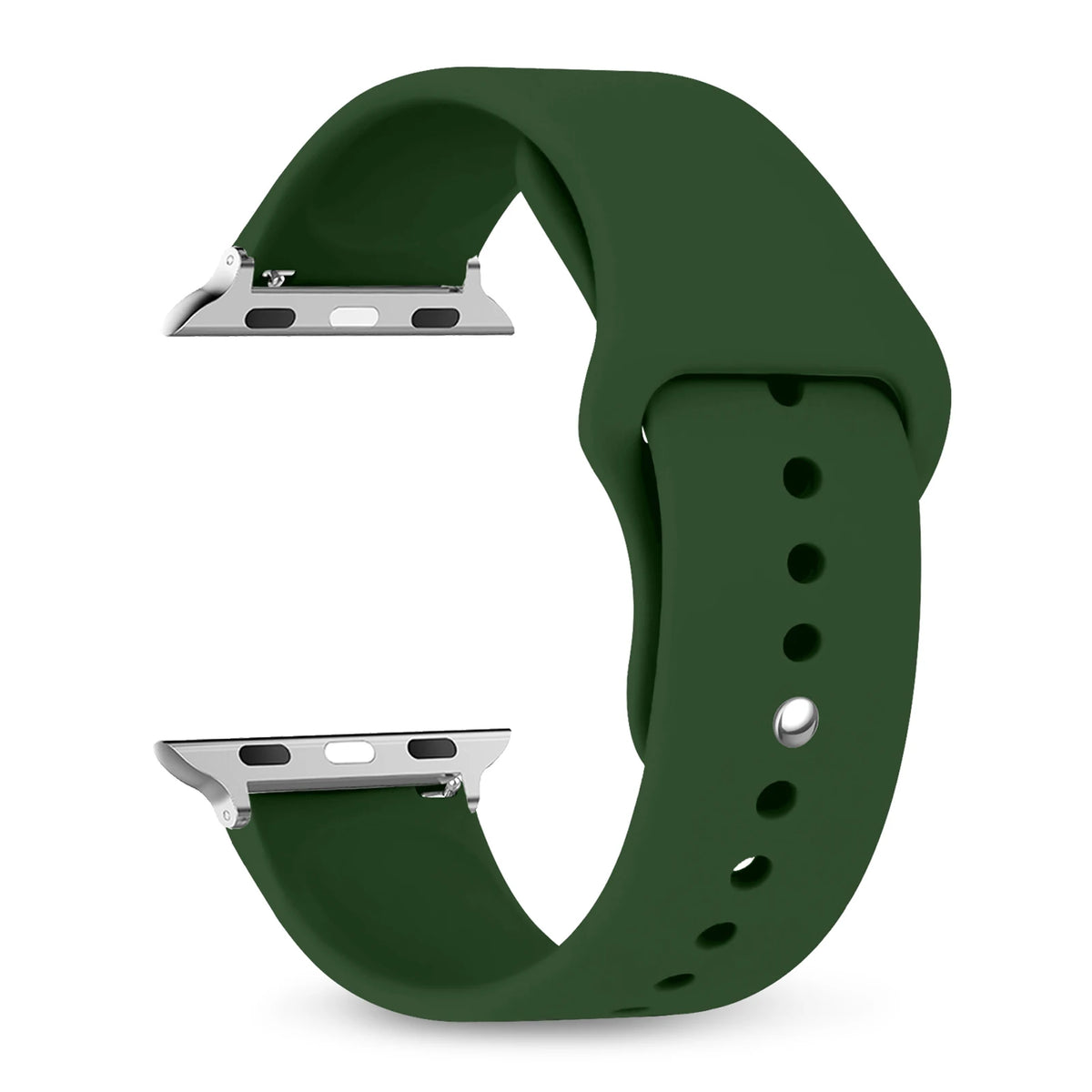 Classic Pin-and-Tuck Silicone Apple Watch Band in Dark Green