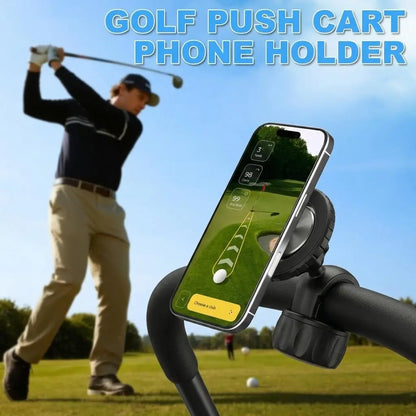 Magnetic Golf Push Cart Phone Holder, 360° Handlebar Mount