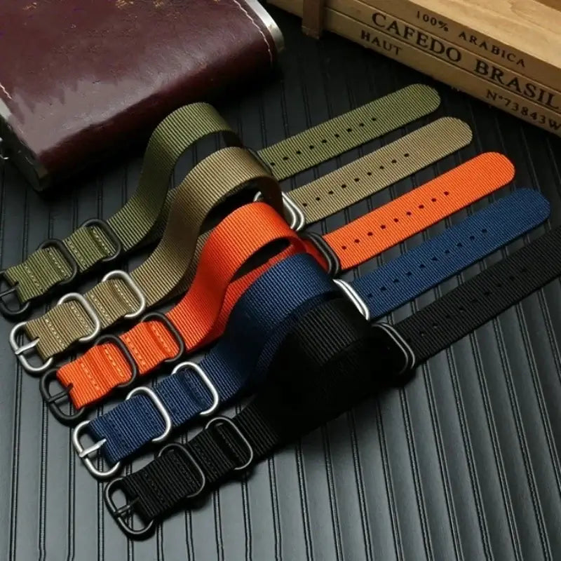 Pass-through nylon bands in several colors
