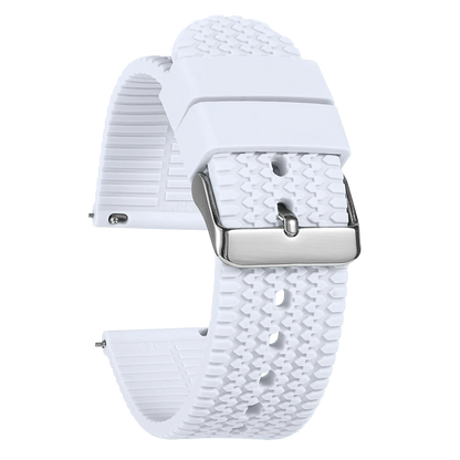 Tread Pattern Silicone Band in White