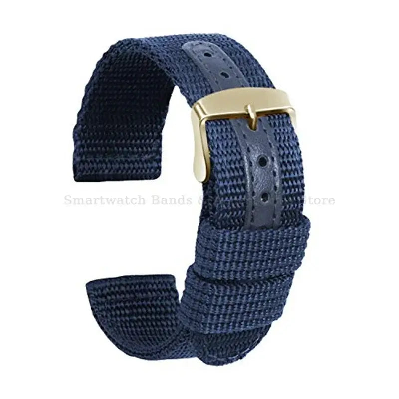 Samsung Galaxy Watch Reinforced Nylon Band in Navy Blue / Gold Buckle