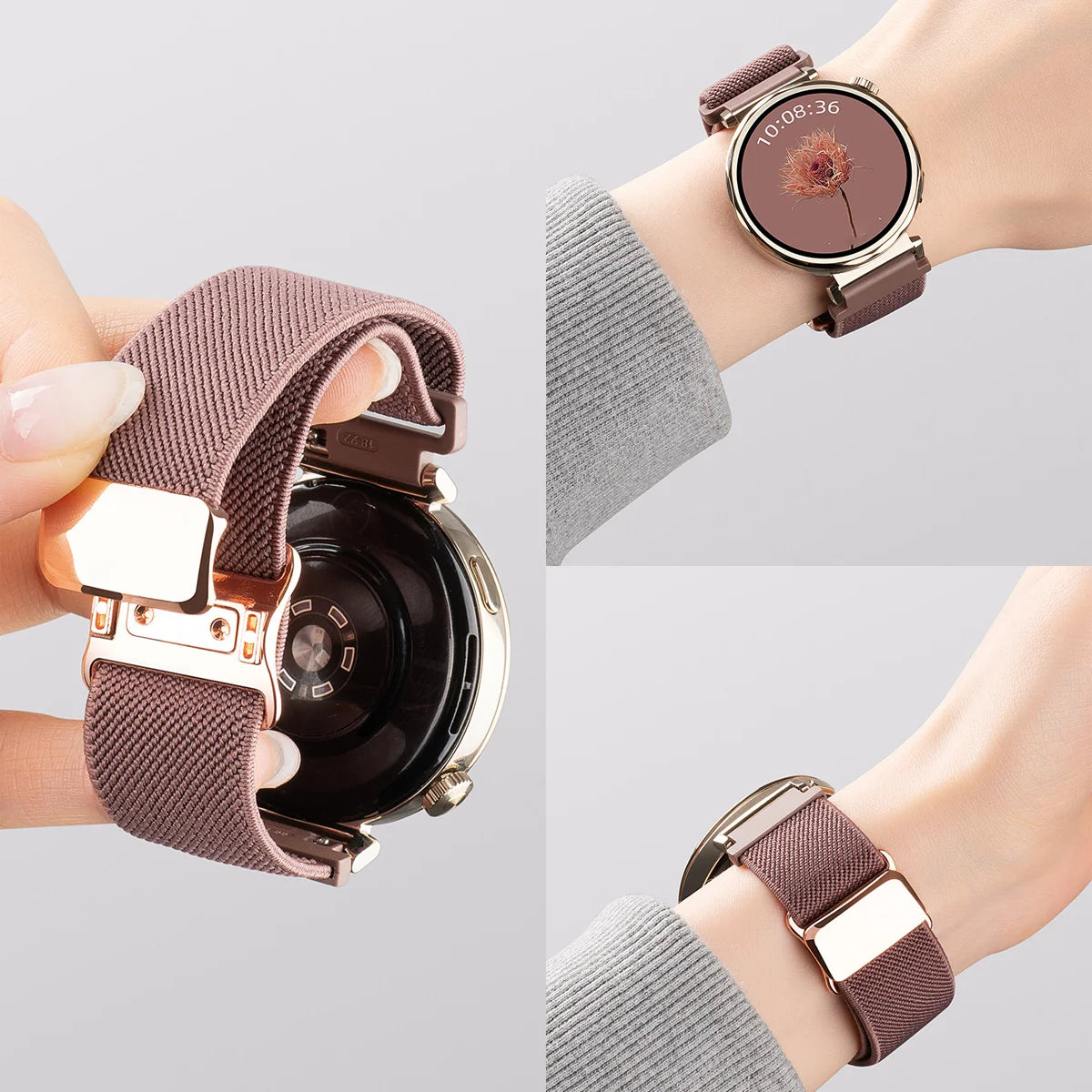 Smoke Purple Garmin 18/20/22mm Quick Release Woven Nylon Magnetic Band