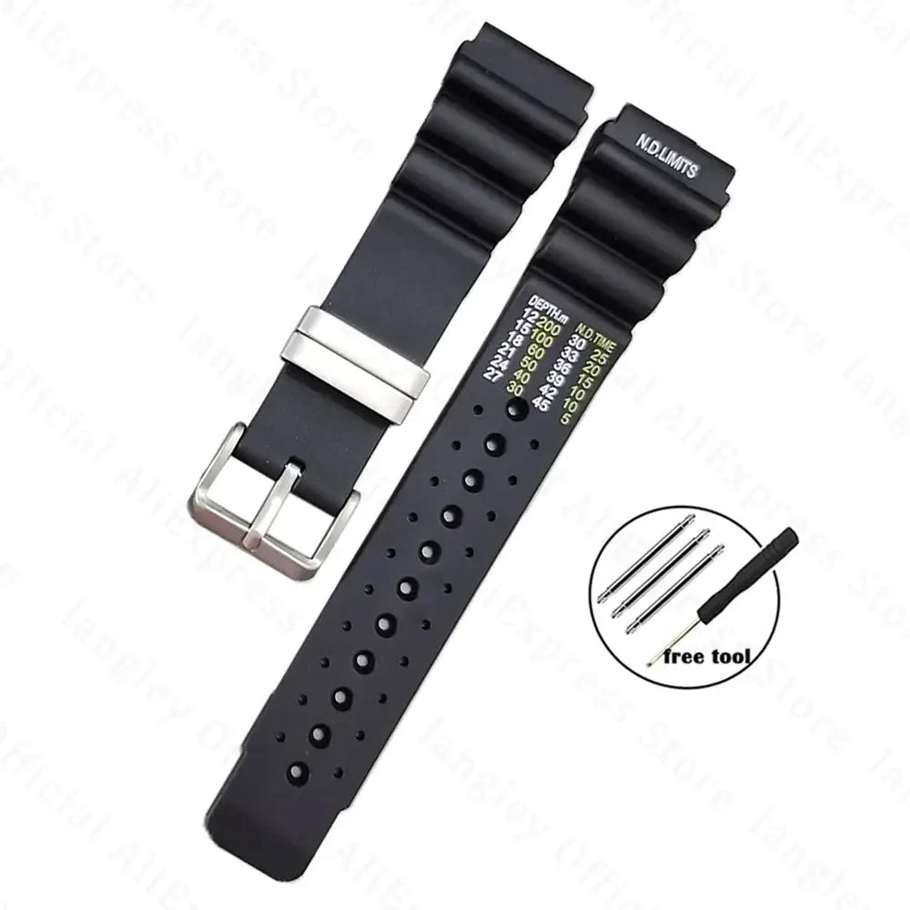 Sports silicone Suunto watch band in black with stainless steel buckle, eco-friendly and stylish accessory.