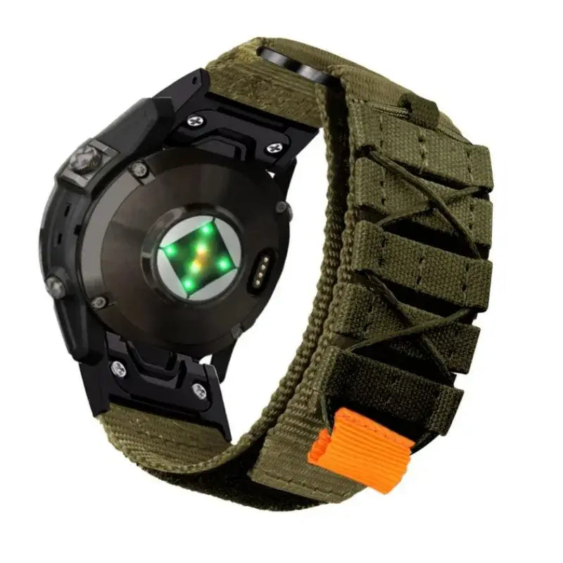 Garmin QuickFit Nylon Band with Crisscross Detail in Olive Green