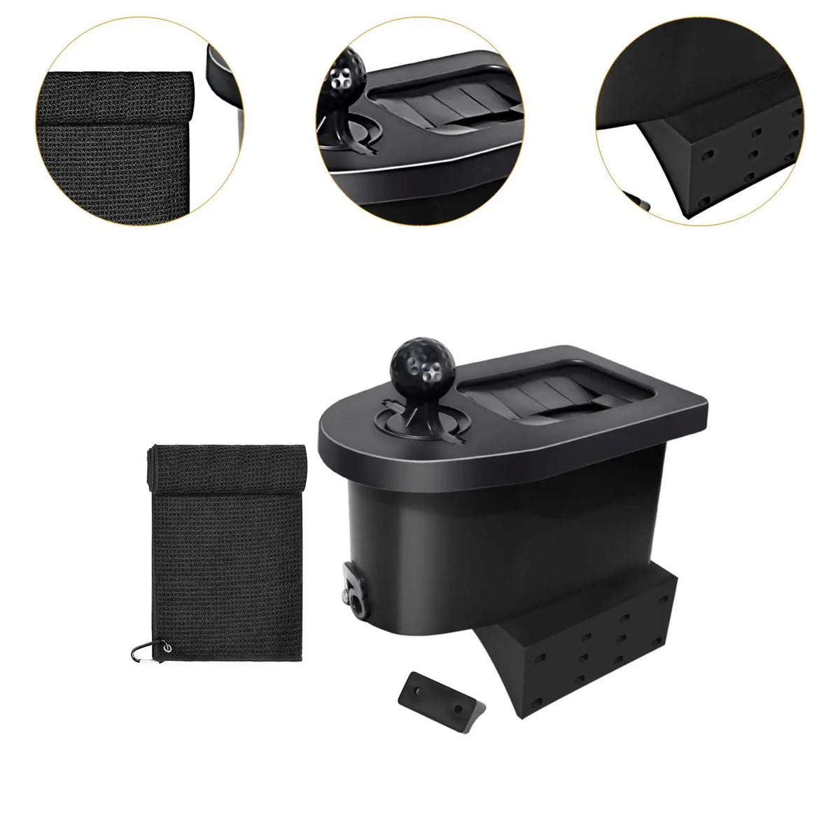 Golf Cart Ball & Club Washer with Bracket and Towel