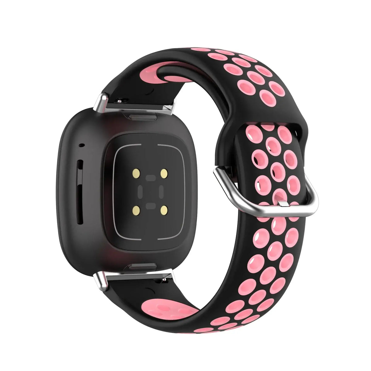 Fitbit Versa 3/4 & Sense 1/2 Two-Tone Perforated Band - Black / Light Pink