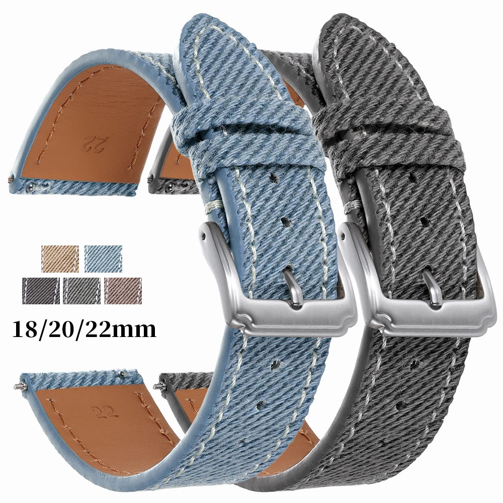 Garmin Denim Band in denim blue and gray