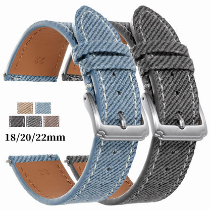 Garmin Denim Band in denim blue and gray