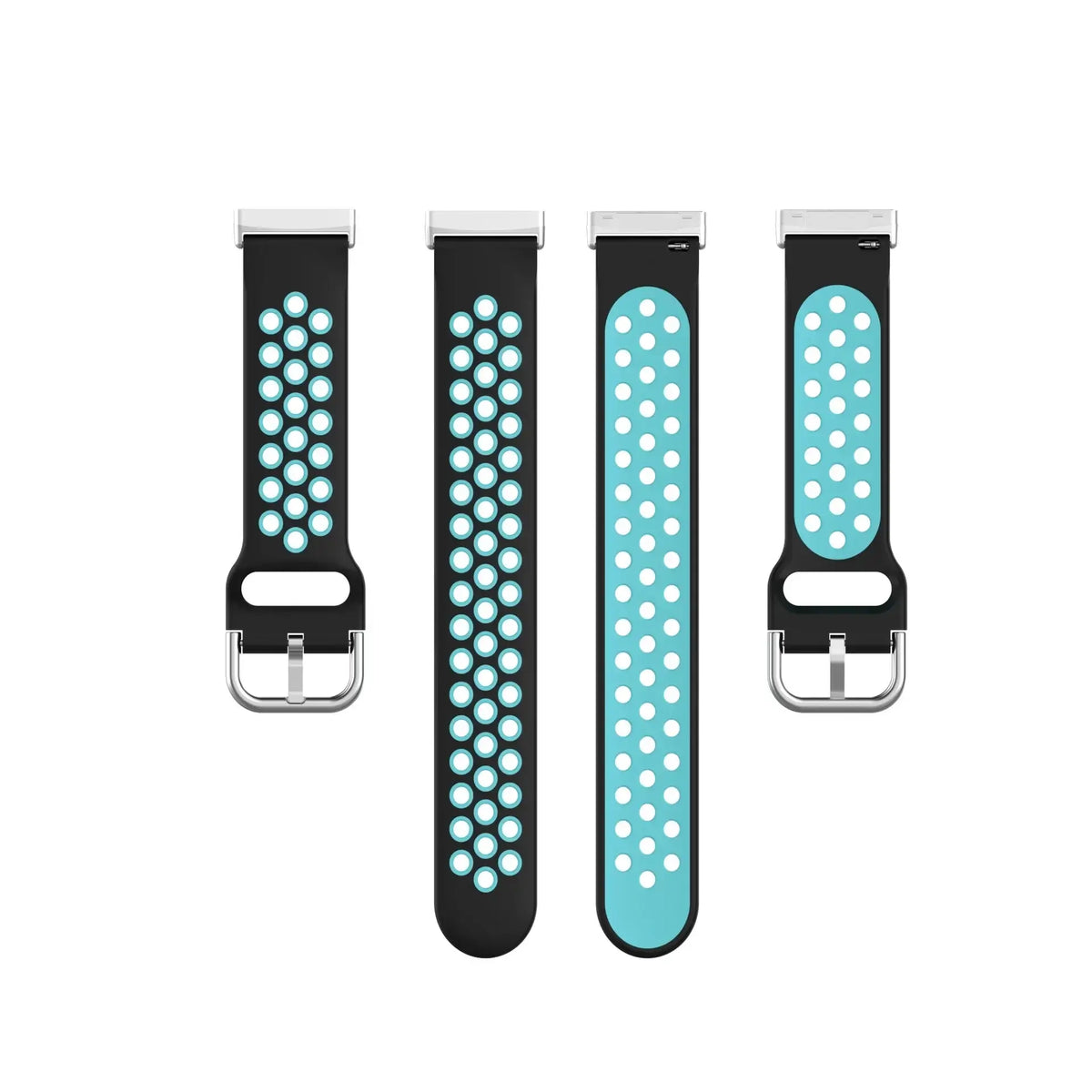 Fitbit Versa 3/4 & Sense 1/2 Two-Tone Perforated Band - Perforated strap front and rear views