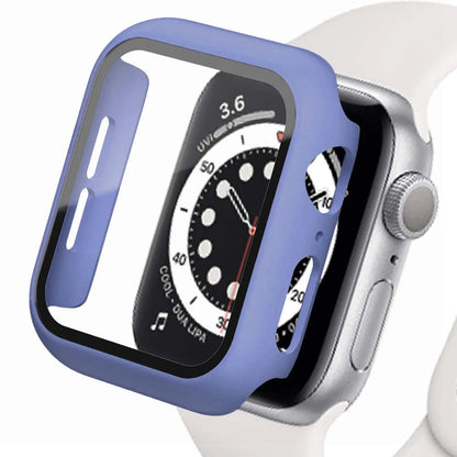 Stylish blue protective case for Apple Watch, providing full-body coverage and durability against scratches and drops.