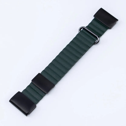 Green smartwatch band with black hardware, designed for a secure and stylish look. Perfect for everyday use or special occasions.