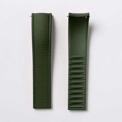 Garmin Curved-End FKM Rubber Band in Army Green, strap only