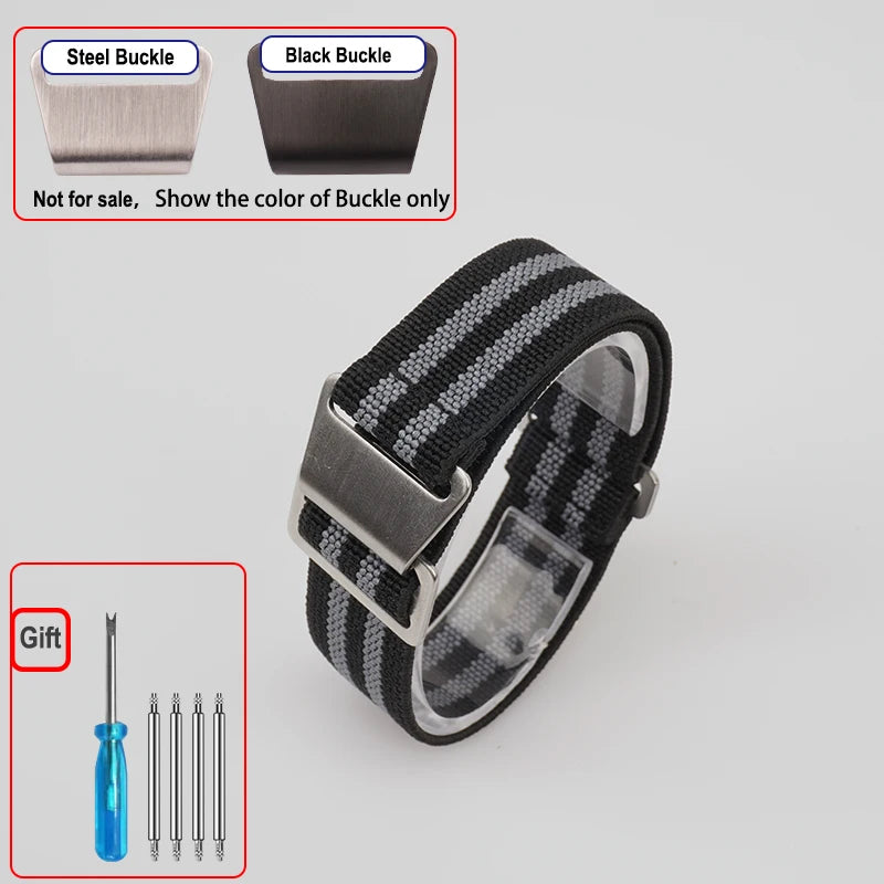 COROS Elastic Nylon Parachute Watch Band - Black / Gray