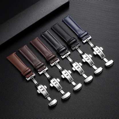 Leather Butterfly Clasp Band in all colors with butterfly clasps