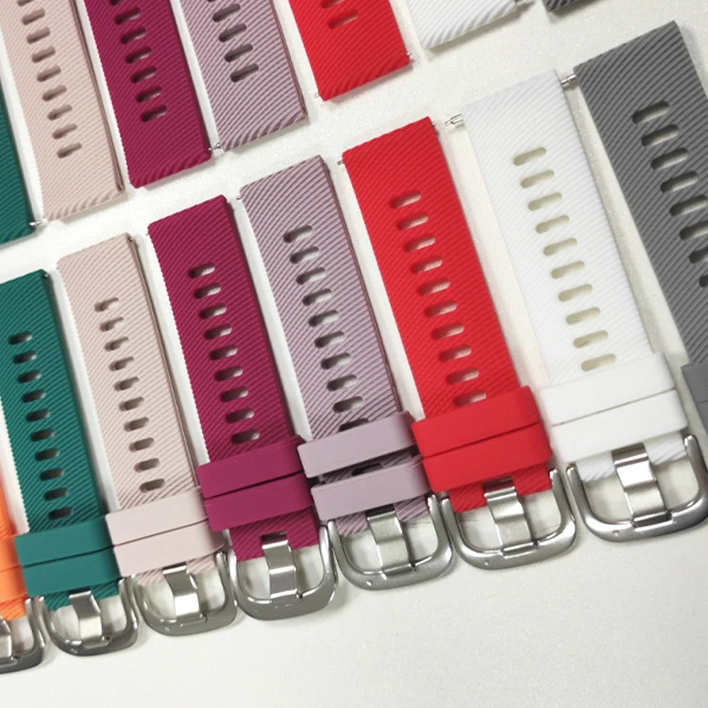 Motorola Moto Textured Silicone Band with Color and Buckle Options — Silver-tone buckle color assortment