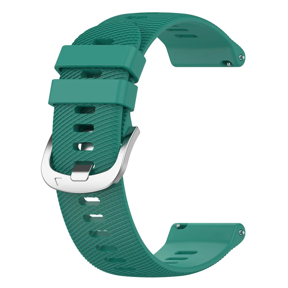Motorola Moto Textured Silicone Sport Band in Solid and Two-Tone Colors — Teal Green / Silver Buckle