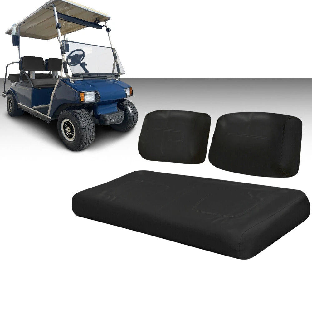 Club Car DS Seat Cover Set, Front Seat & Backrest, Black