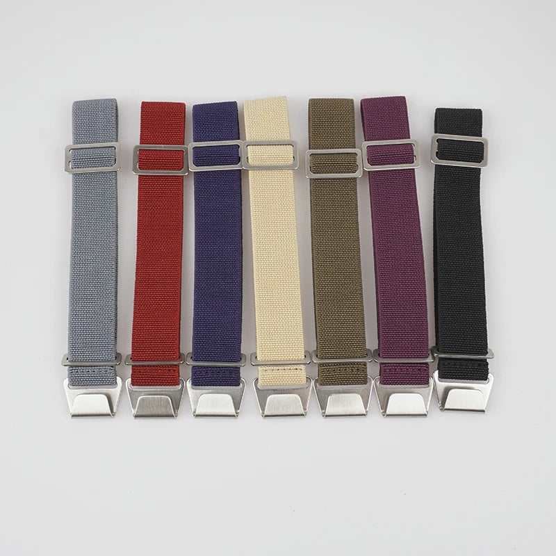 OnePlus Smartwatch Bands Nylon Elastic Parachute Fabric Watch Strap in various colors displayed.
