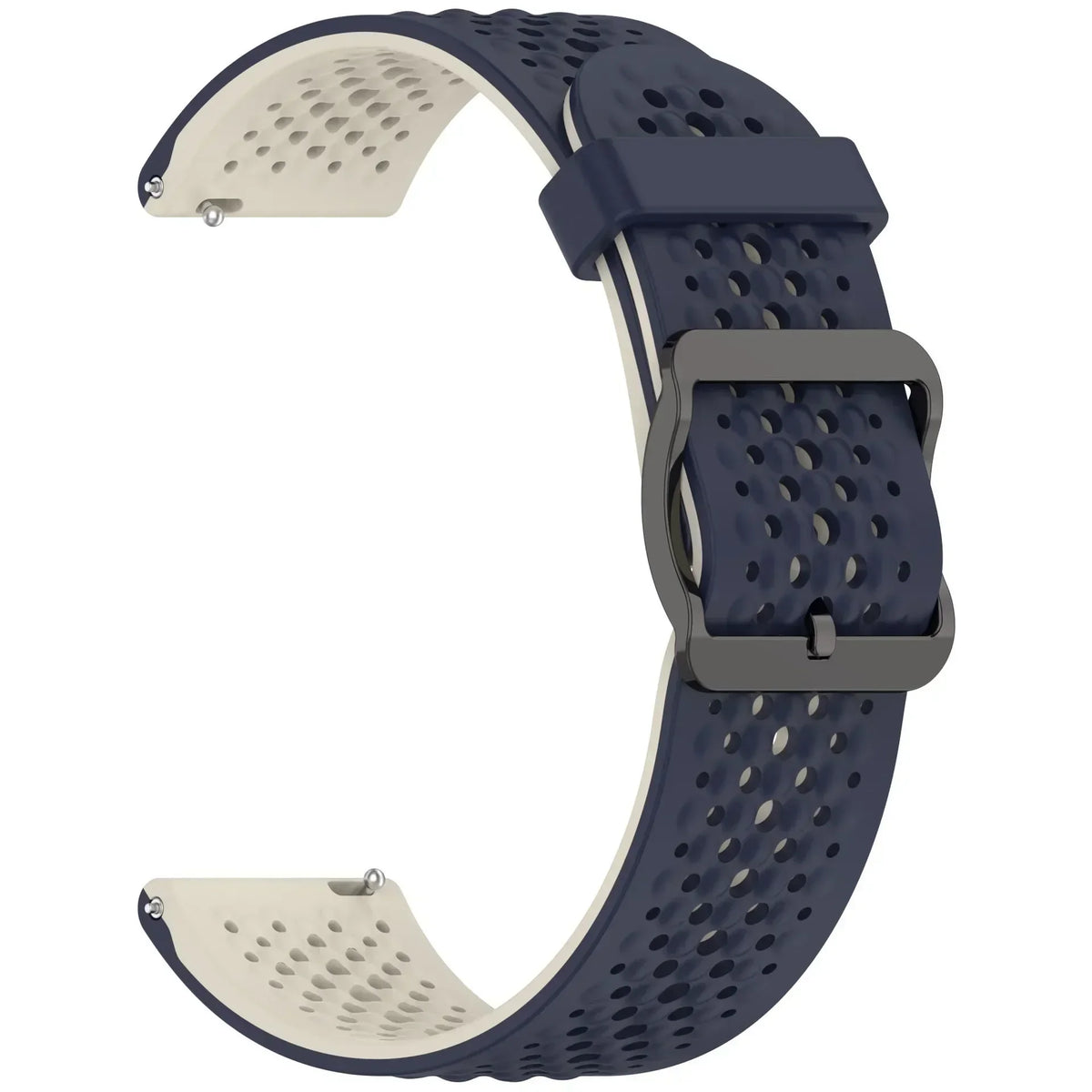 Perforated Silicone Buckle Band for Motorola Moto — Navy Blue / Starlight