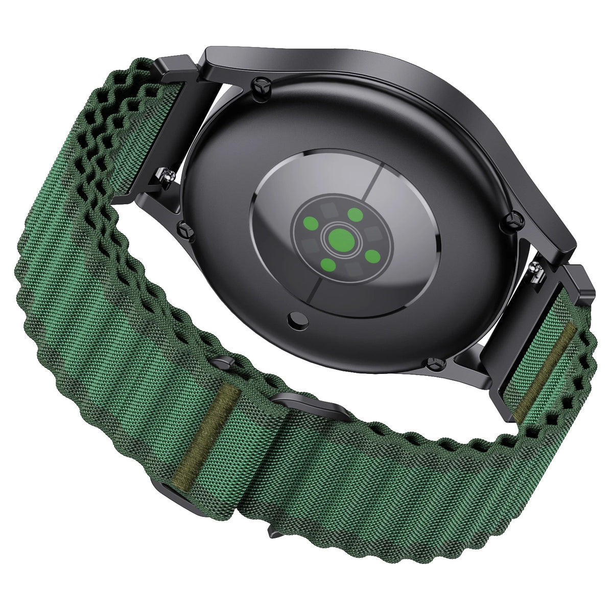 COROS Ribbed Nylon Loop Band with Metal Hook – Green