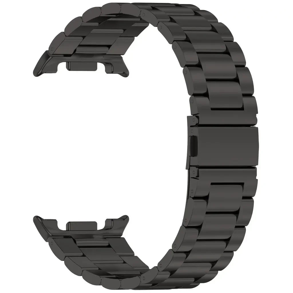 Samsung Galaxy Stainless Steel Link Watch Band - Watch8/Watch8 Classic/Watch9/Ultra/Ultra2 in black color.