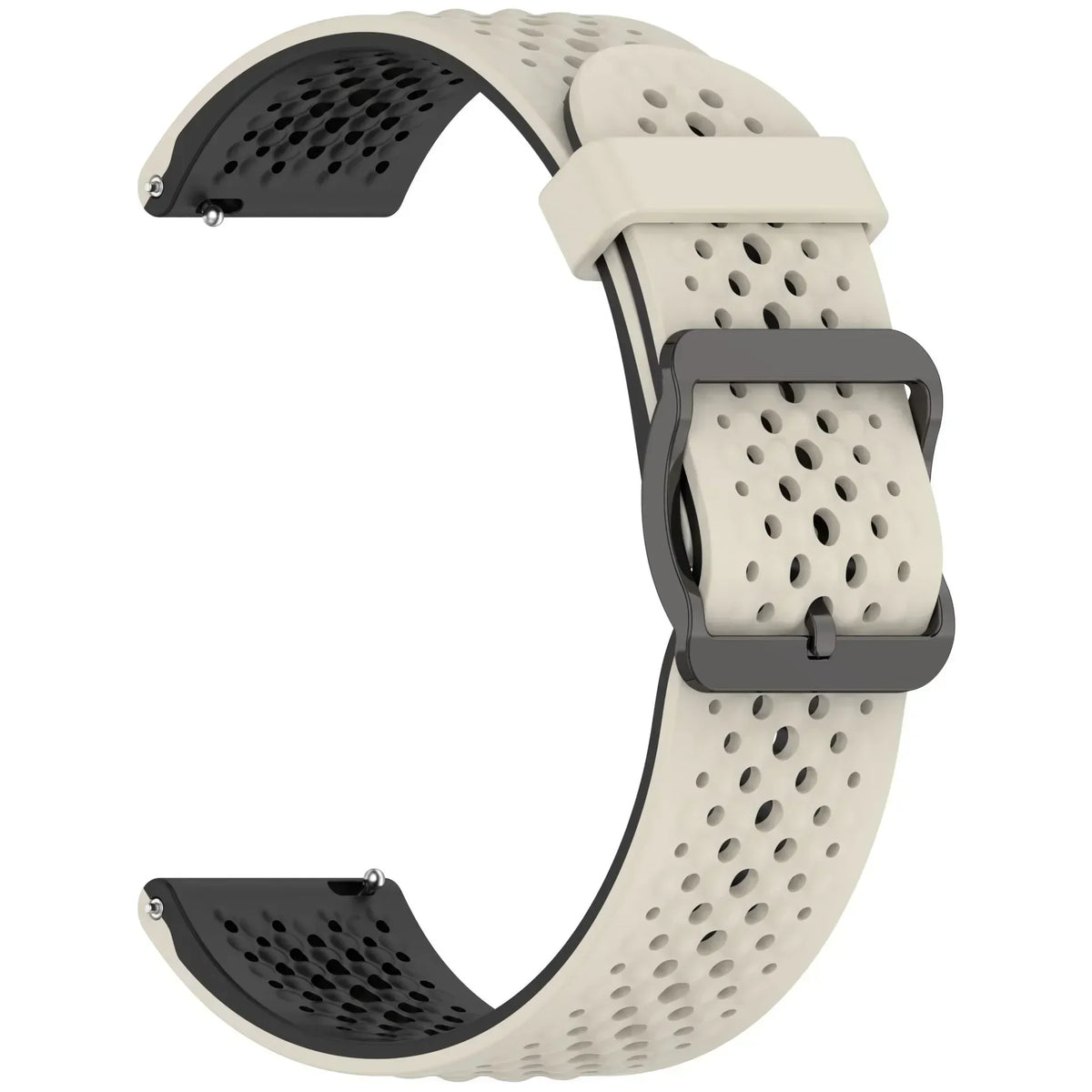 Perforated Silicone Buckle Band for Polar – Starlight / Black