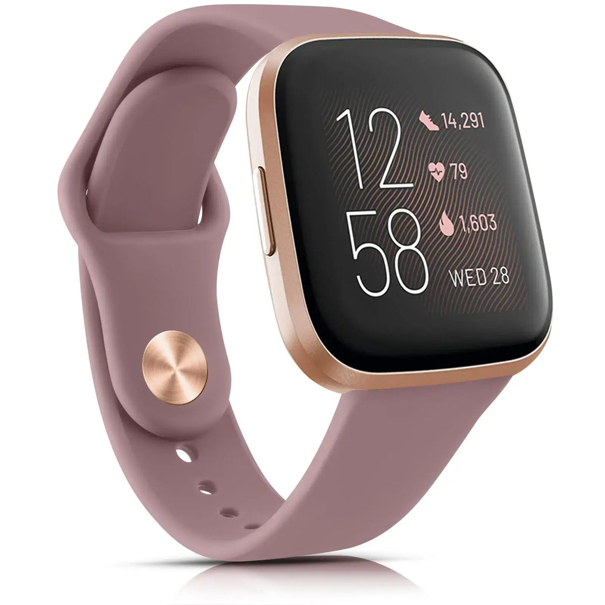 Fitbit Versa & Sense Classic Silicone Pin Band - Mauve