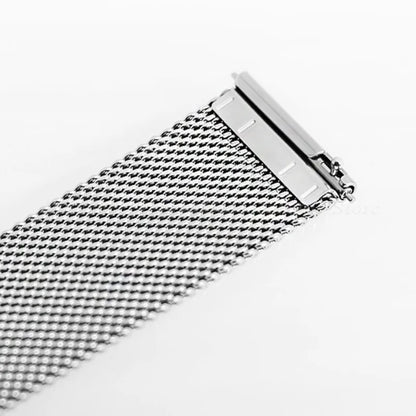 Thin Milanese Mesh Band — mesh and quick-release pin close-up
