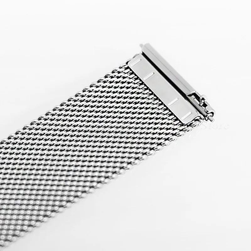 Thin Milanese Mesh Band — mesh and quick-release pin close-up