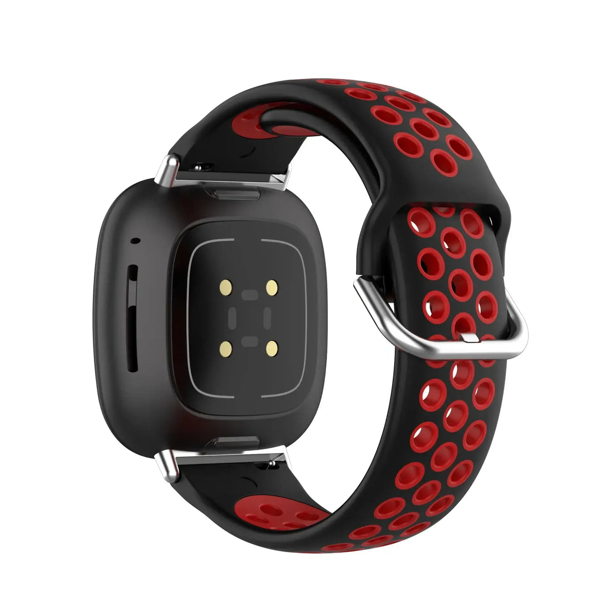 Fitbit Versa 3/4 & Sense 1/2 Two-Tone Perforated Band - Black / Red