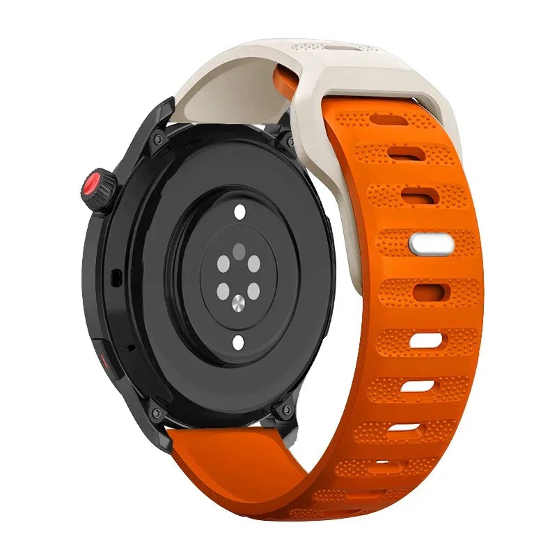 Textured Pin-and-Tuck Silicone Band for Polar – Orange / Starlight