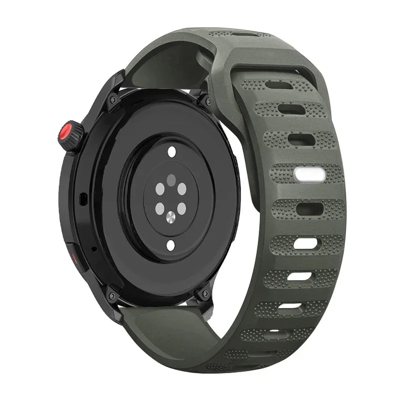 Textured Pin-and-Tuck Silicone Band for Polar – Dark Olive Green