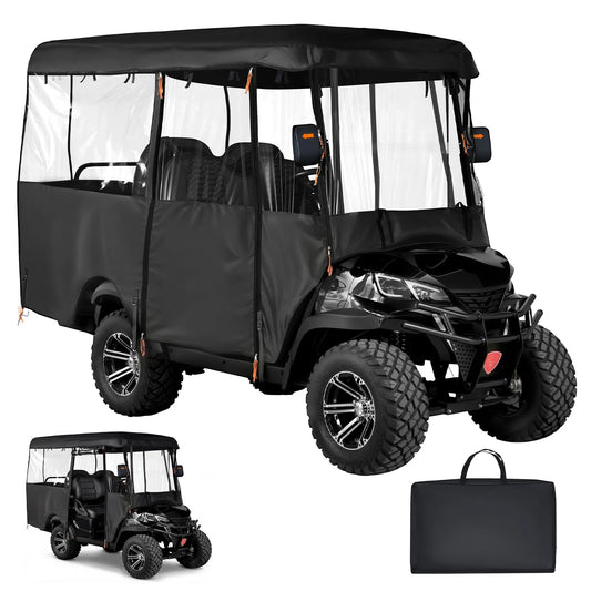 Golf Cart Enclosure for 4-Passenger Carts, Clear Windows