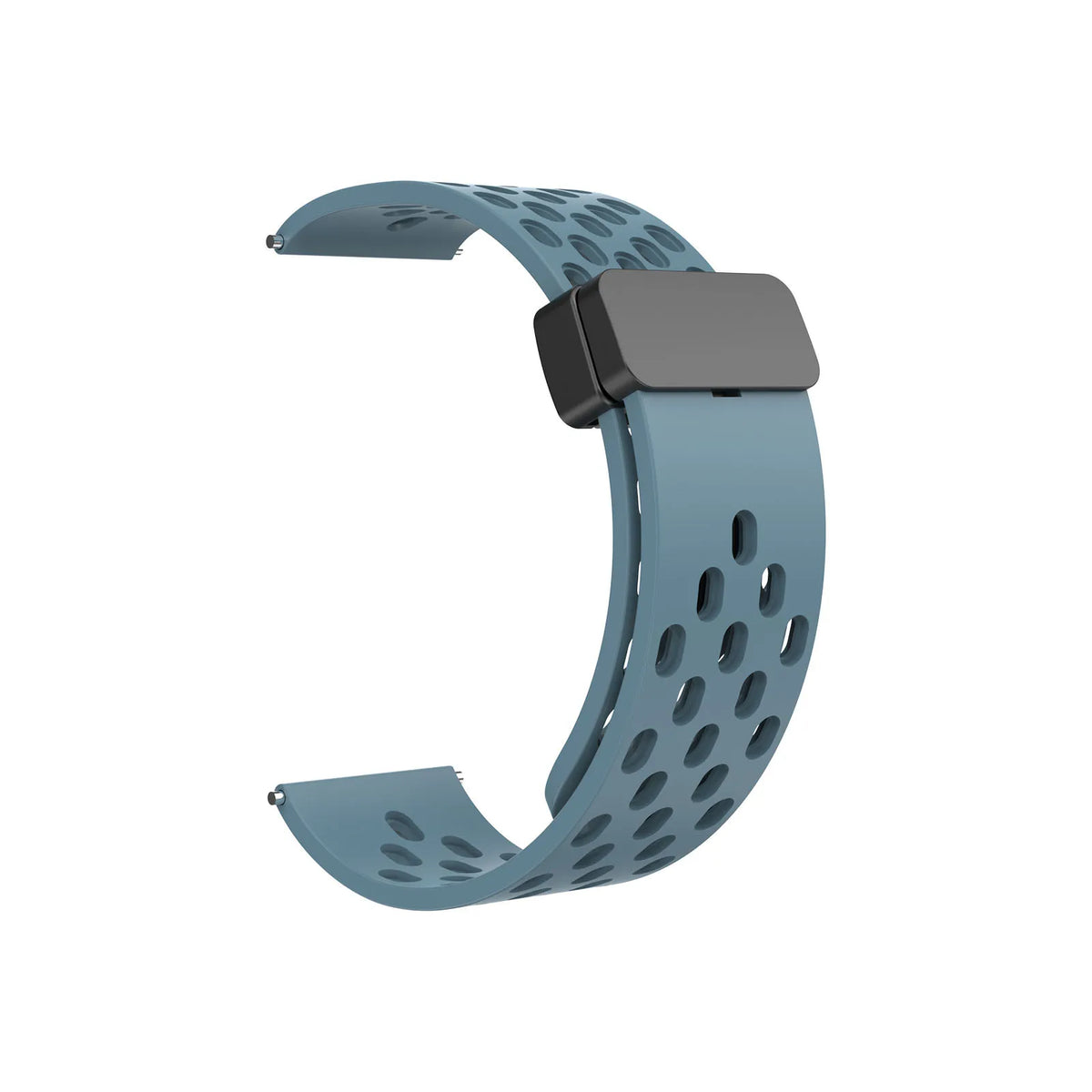 COROS Perforated Silicone Band with Magnetic Clasp – Blue Gray / Black Clasp