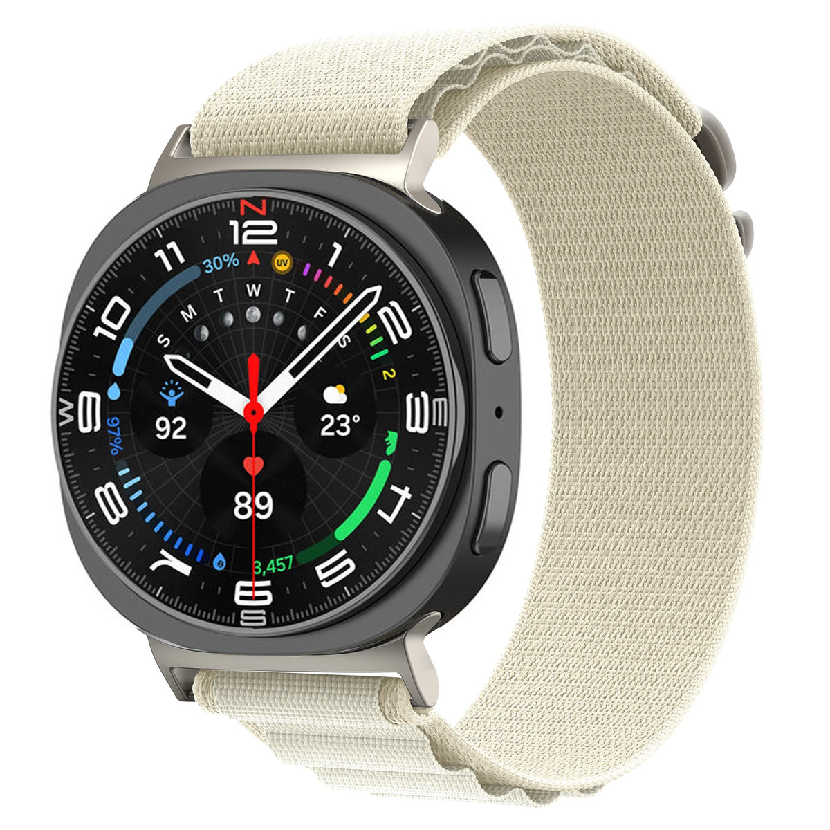 Galaxy Watch8, Watch8 Classic & Watch9 Adjustable Nylon Loop in Starlight