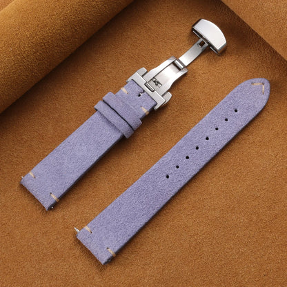 Suede Butterfly Clasp Band in Lavender