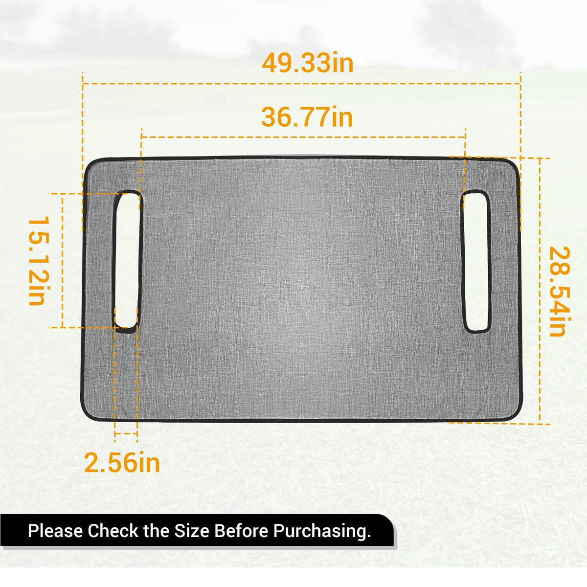Golf Cart Seat Blanket Cover, Soft Cationic Fabric, Dark Grey