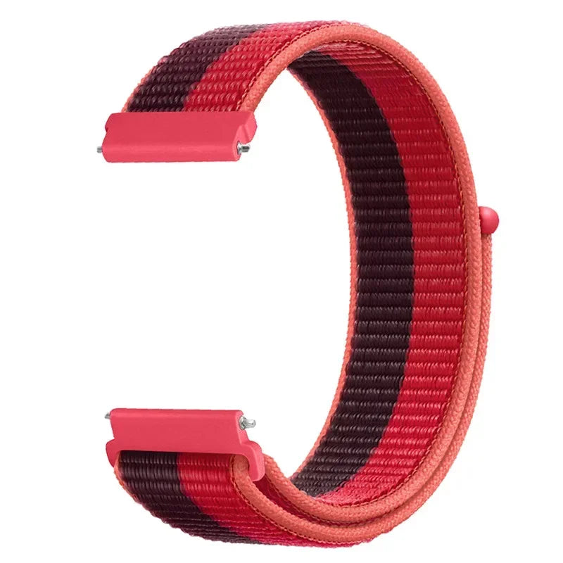 COROS Adjustable Nylon Loop Watch Band in Colors & Camo - Red / Burgundy