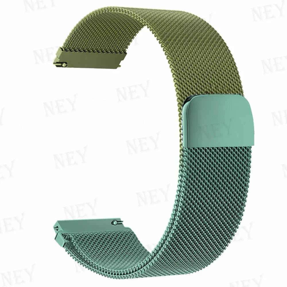 Polar Stainless Steel Milanese Mesh Band – Olive / Mint