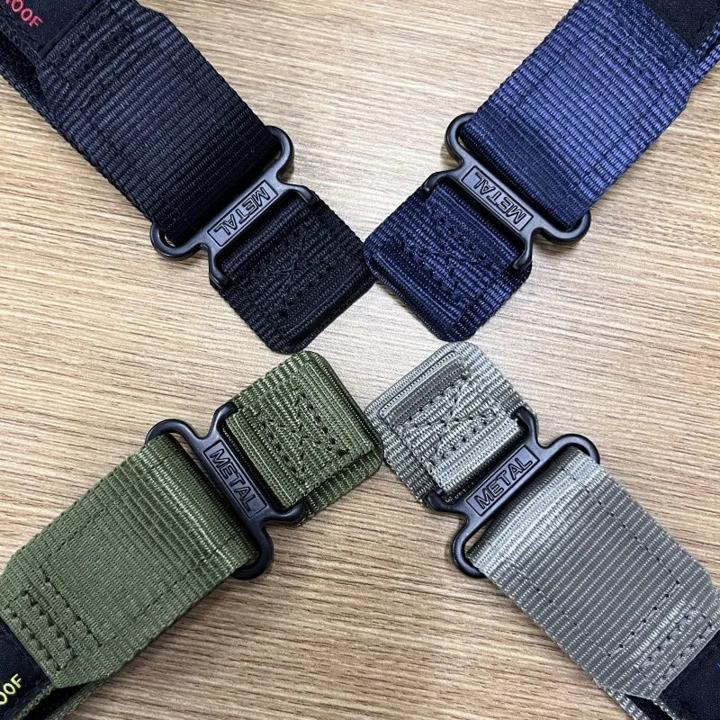 COROS Nylon Sport Loop Watch Band with Text Patch - Metal loops and fabric tabs