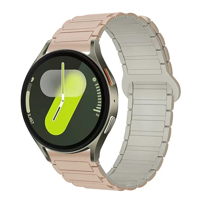 Polar Ribbed Magnetic Silicone Loop Band — Tan / Cream
