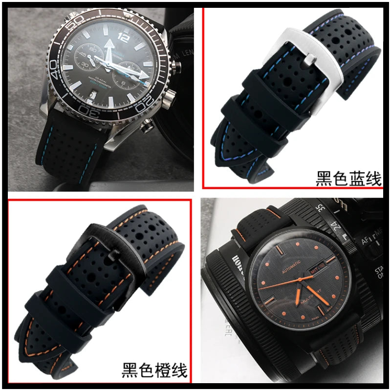 Perforated silicone straps worn on watches for COROS – BandsCo Straps