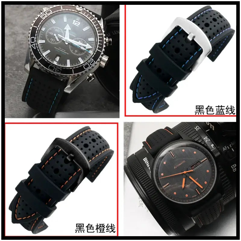 Perforated straps shown on watches — BandsCo Straps