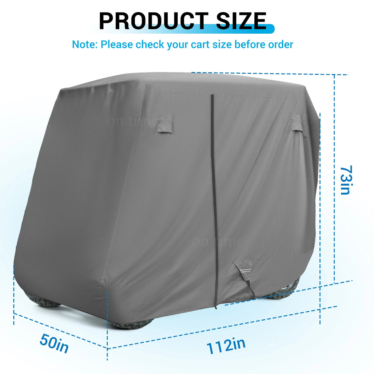 Heavy Duty Golf Cart Cover for 2+2 and 4 Passenger Carts, 600D